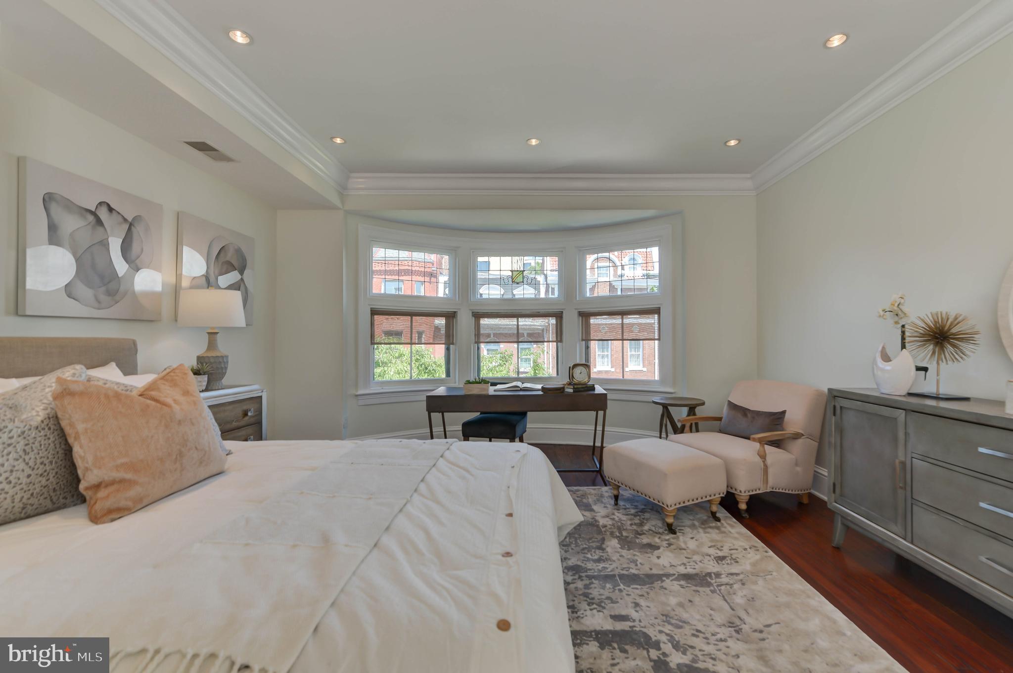 2130 Leroy Place Northwest Washington, DC 20008 - Photo 62 of 98 a bed room with two beds and a large window