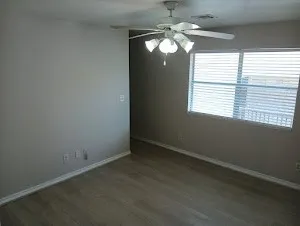 an empty room with a window