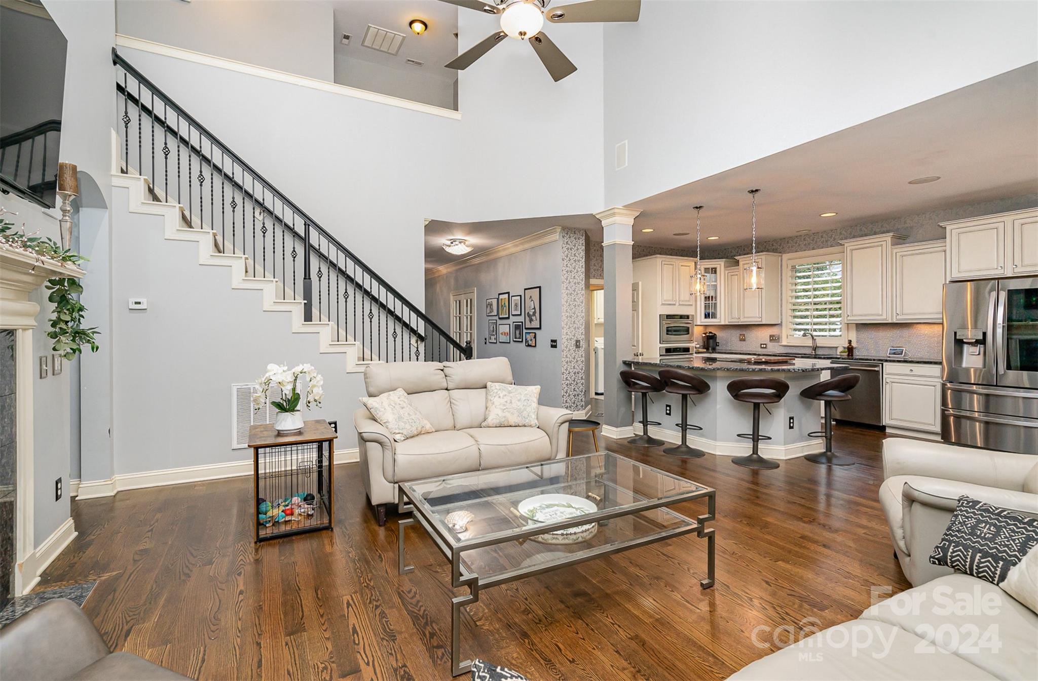 5324 Maddox Court Fort Mill, SC 29708 - Photo 11 of 48 a living room with furniture and kitchen view with wooden floor