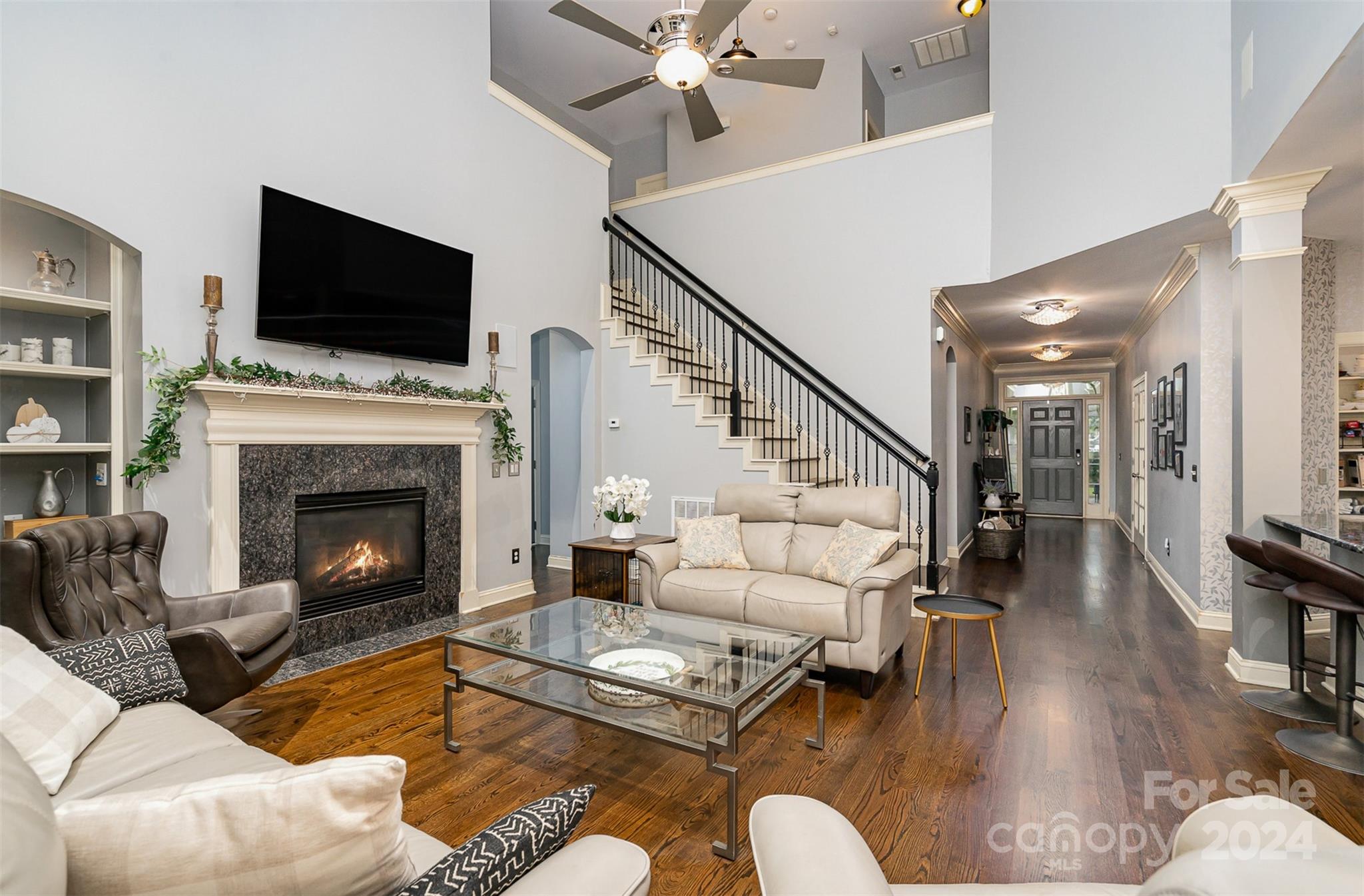 5324 Maddox Court Fort Mill, SC 29708 - Photo 12 of 48 a living room with furniture fireplace and flat screen tv