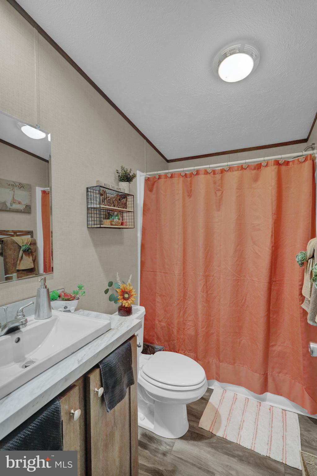21 Keystone Road Reading, PA 19606 - Photo 18 of 22 a bathroom with a sink a toilet and shower curtain