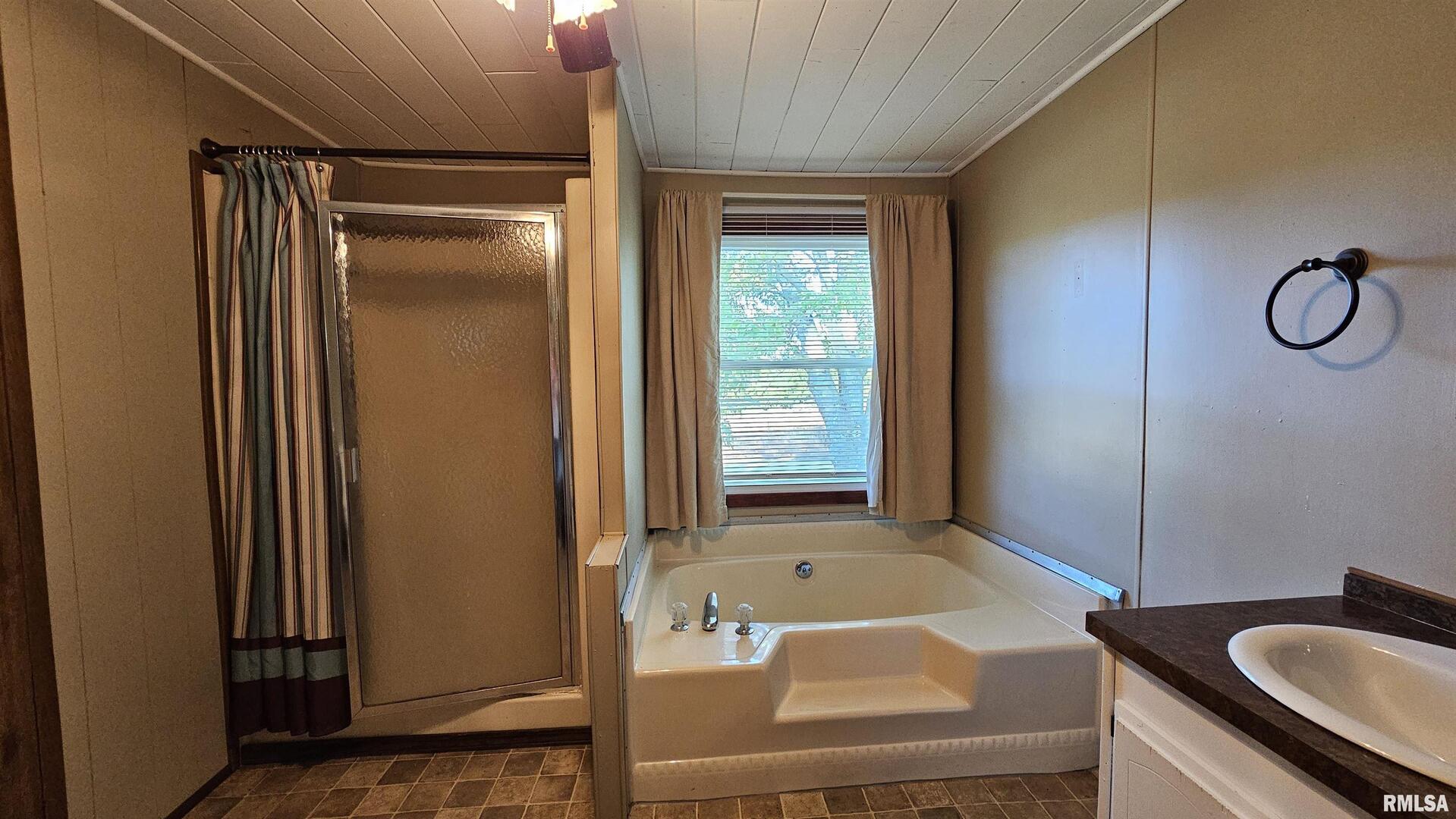 14228 Lake Of Egypt Road Marion, IL 62959 - Photo 30 of 41 a bathroom with a tub a sink and a window