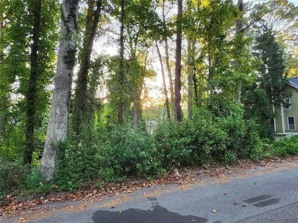 a view of a street with a trees