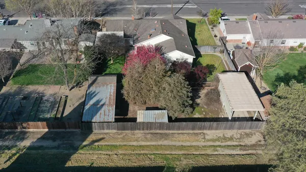 an aerial view of a house