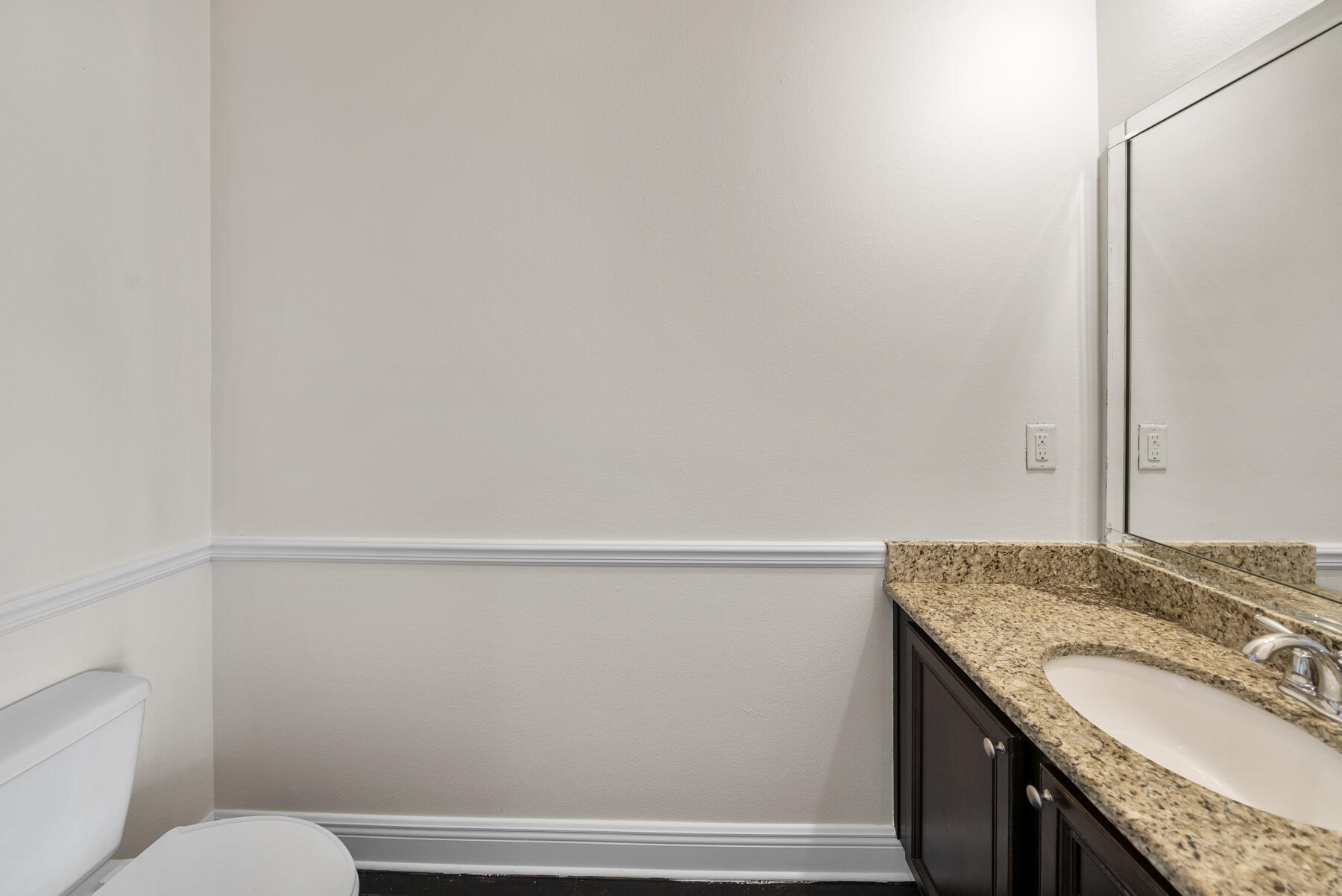41 Hackberry Way Santa Rosa Beach, FL 32459 - Photo 17 of 27 a bathroom with a granite countertop sink and a mirror