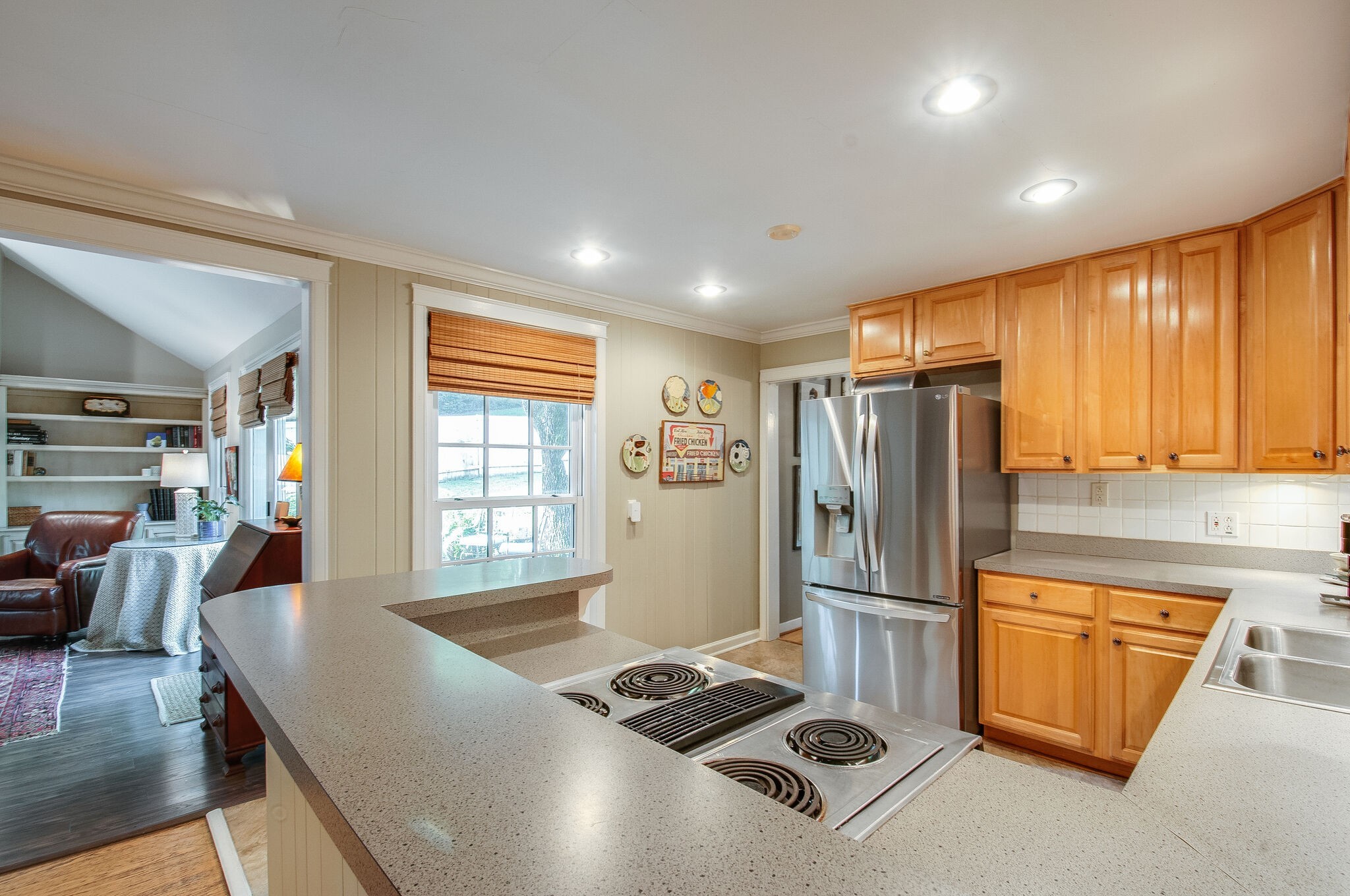 4602 Benton Smith Road Nashville, TN 37215 - Photo 17 of 36 a kitchen with stainless steel appliances granite countertop a refrigerator and a stove top oven