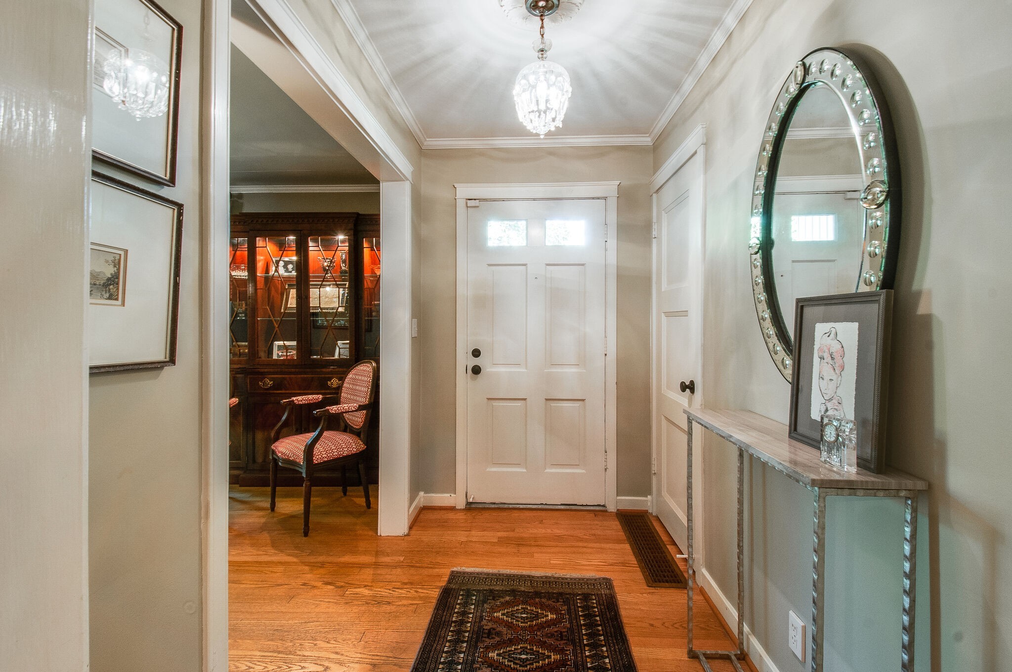 4602 Benton Smith Road Nashville, TN 37215 - Photo 7 of 36 an entryway with wooden floor and a livingroom view