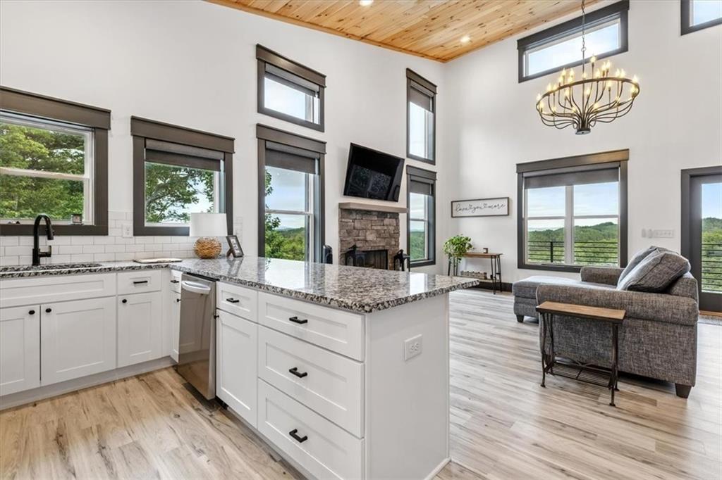 1379 Foxhound Trail Northeast Ranger, GA 30734 - Photo 16 of 42 a living room with granite countertop furniture and a flat screen tv