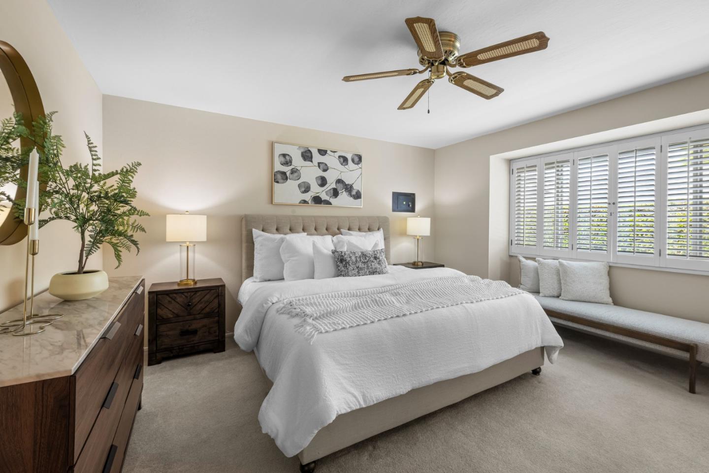 2356 Walden Square San Jose, CA 95124 - Photo 32 of 51 a bedroom with a bed and ceiling fan