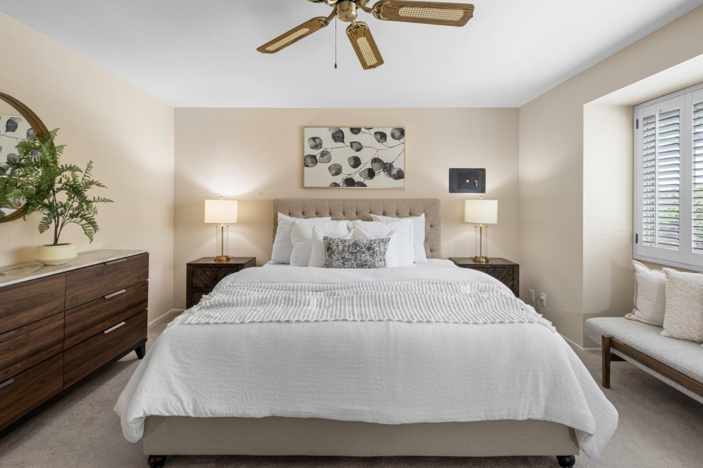 2356 Walden Square San Jose, CA 95124 - Photo 37 of 51 a bedroom with a bed and a painting on the wall