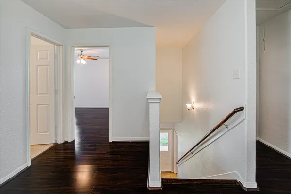 a view of entryway with wooden floor