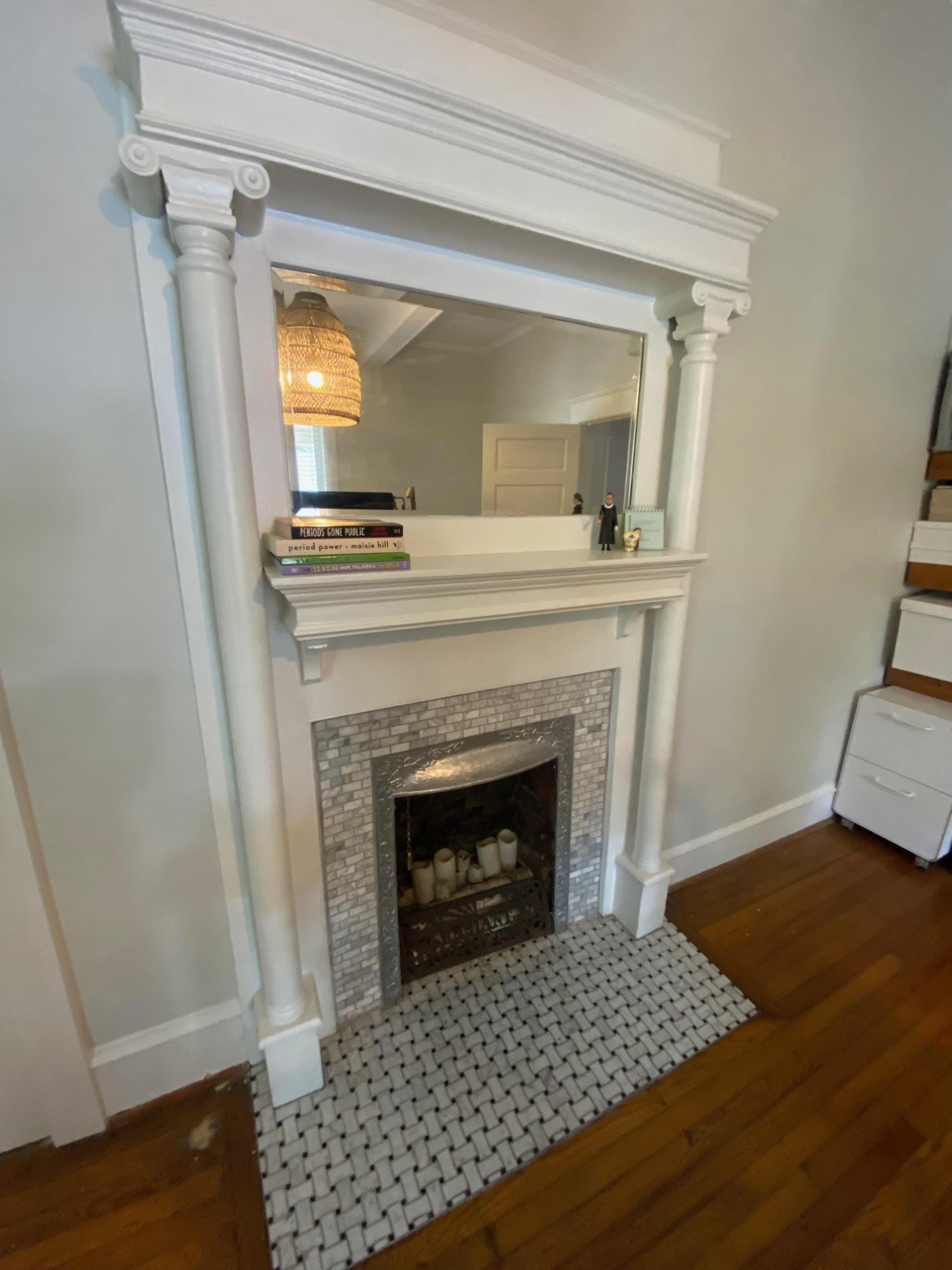908 Burch Avenue Durham, NC 27701 - Photo 17 of 27 a living room with a fireplace and a rug