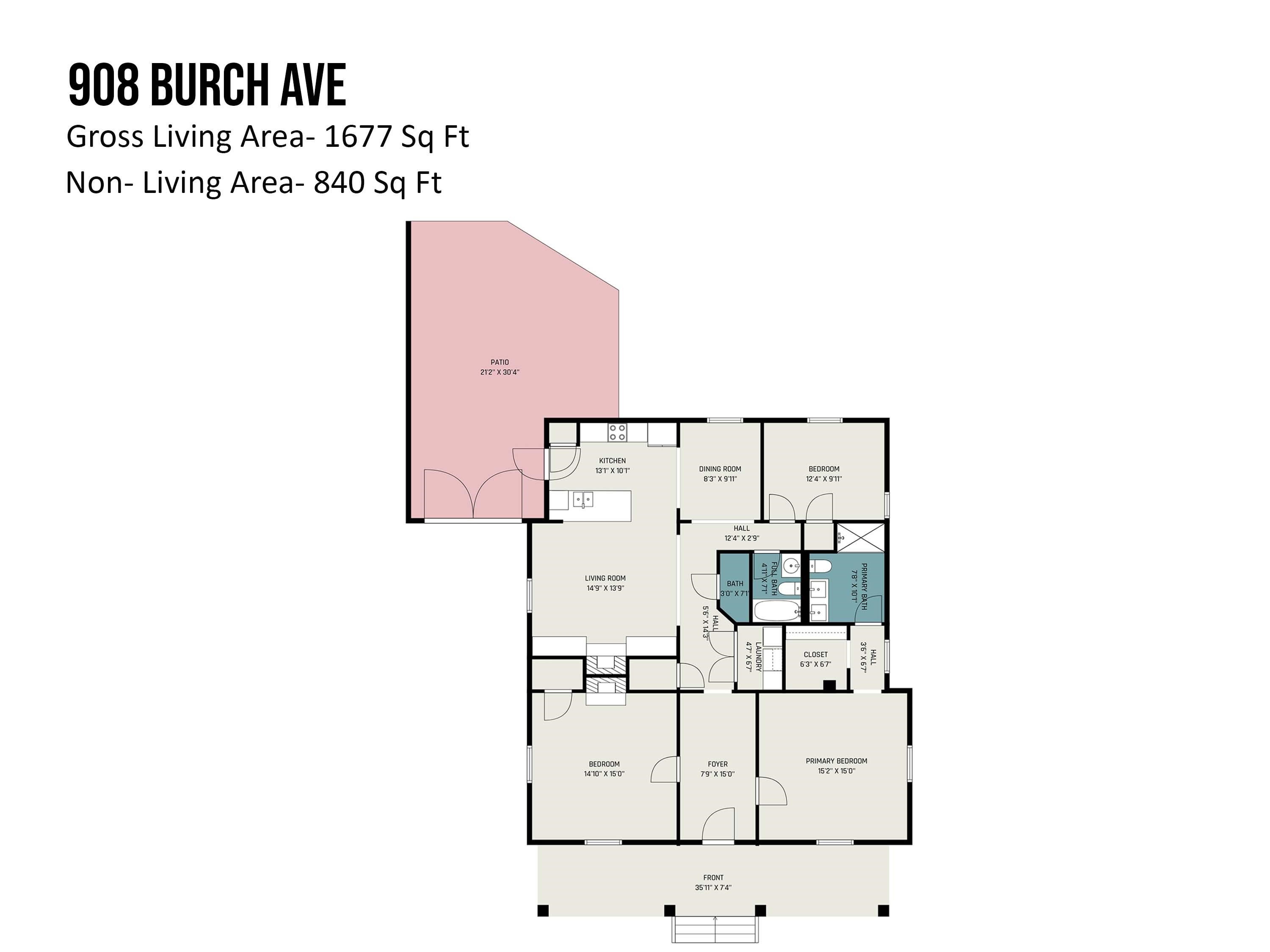 908 Burch Avenue Durham, NC 27701 - Photo 27 of 27 a picture of a floor plan