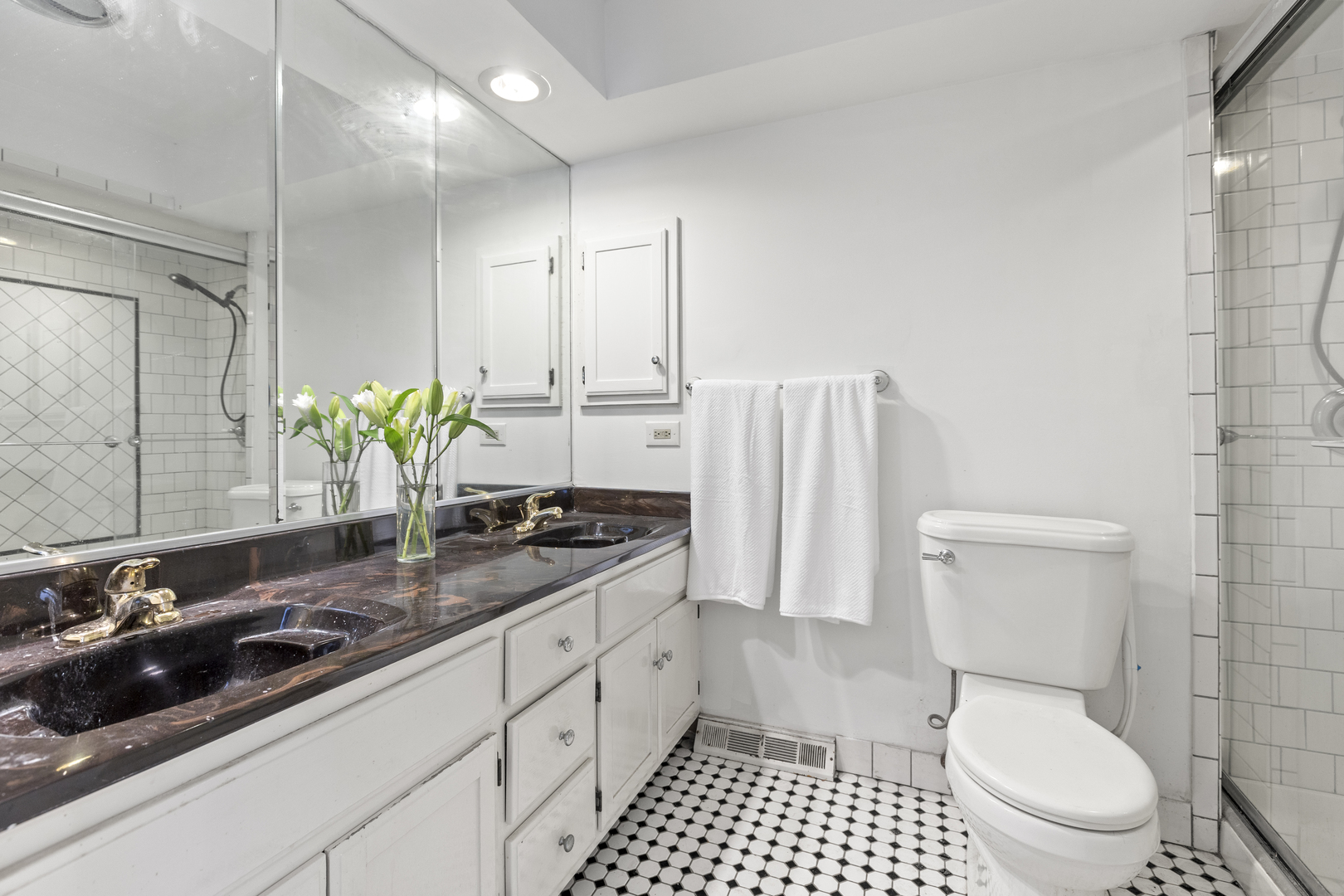 1046 Illinois Road Wilmette, IL 60091 - Photo 23 of 24 a bathroom with a sink a toilet and shower