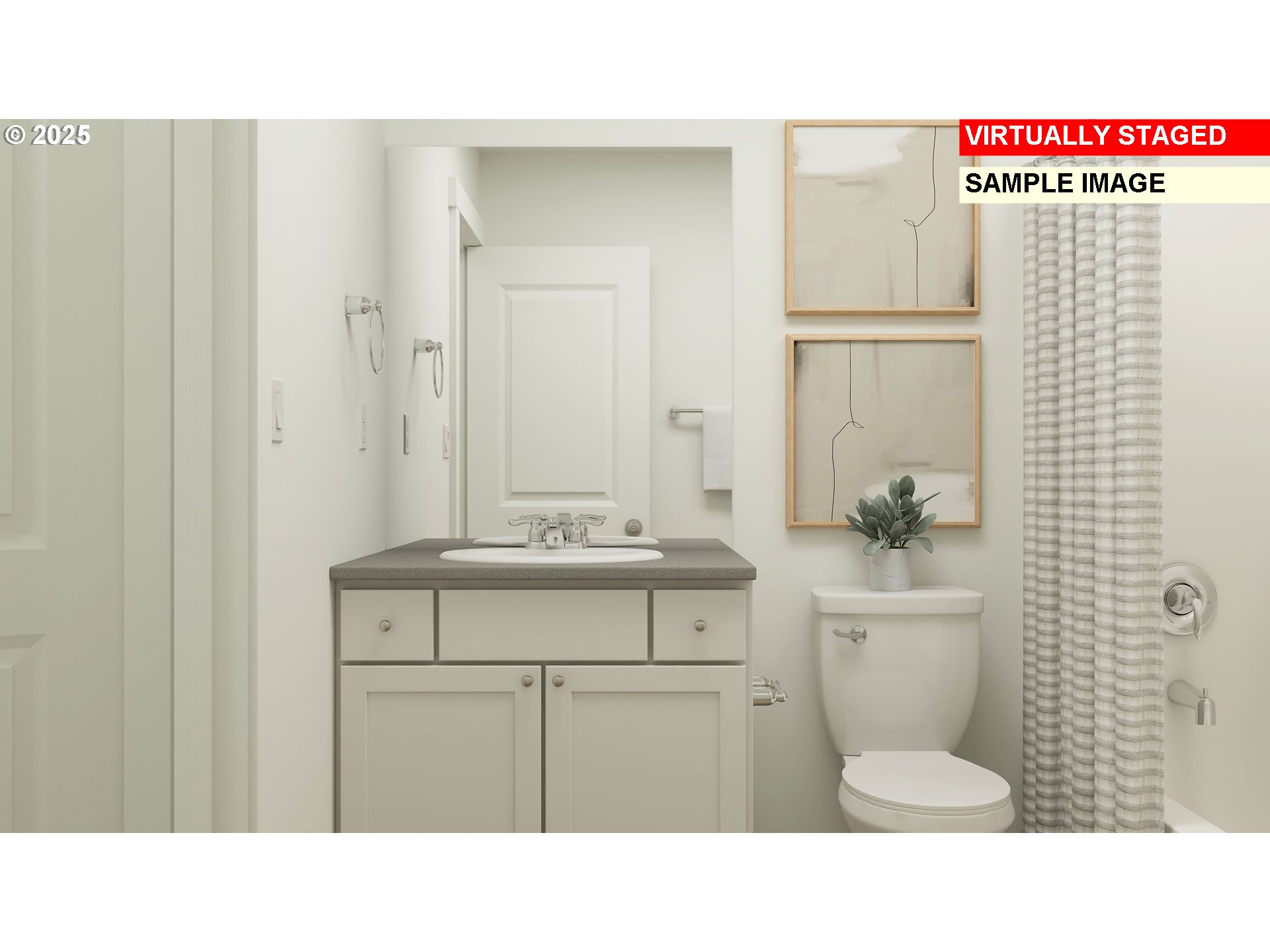 5713 Durst Street Eugene, OR 97402 - Photo 8 of 18 a bathroom with a sink a toilet and shower