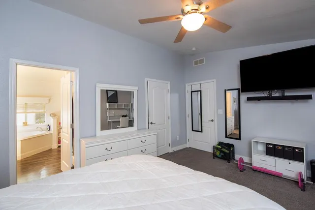 a view of road with trees in the background