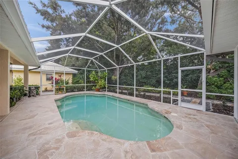 a view of a lake with a big yard