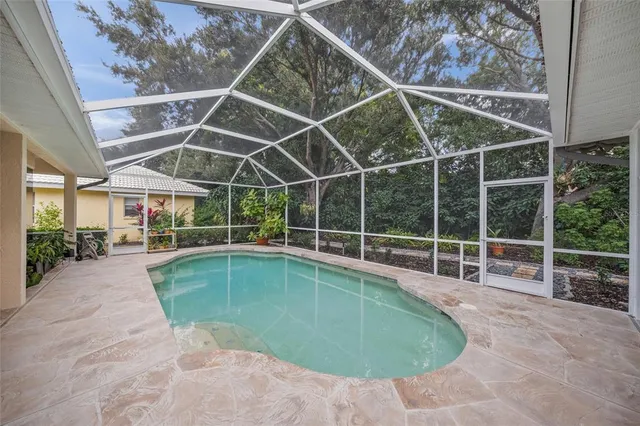 a view of a lake with a big yard