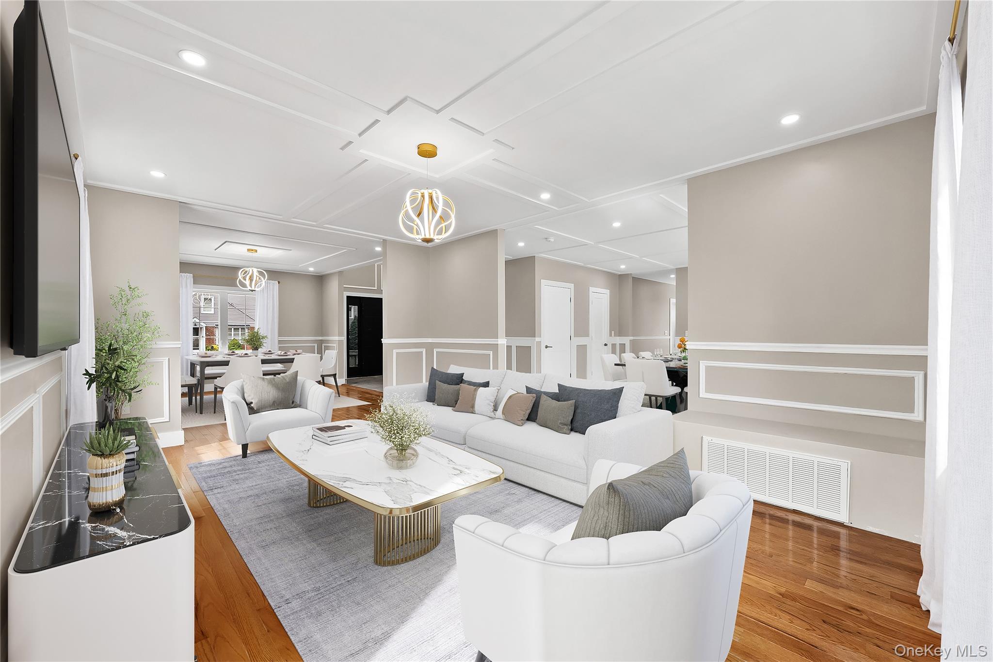311 Lyon Street Valley Stream, NY 11580 - Photo 11 of 45 a living room with furniture kitchen view and a large window