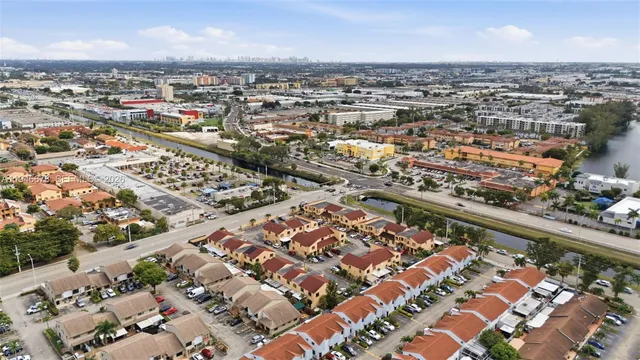 an aerial view of a city