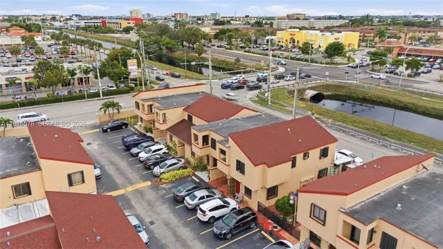 an aerial view of multiple houses