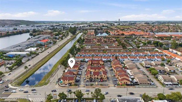 an aerial view of a city