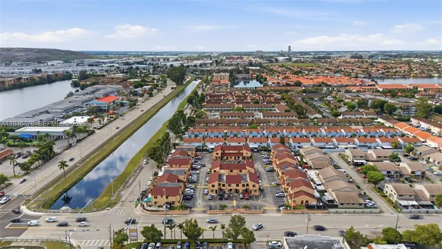 an aerial view of a city