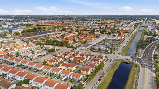 an aerial view of a city