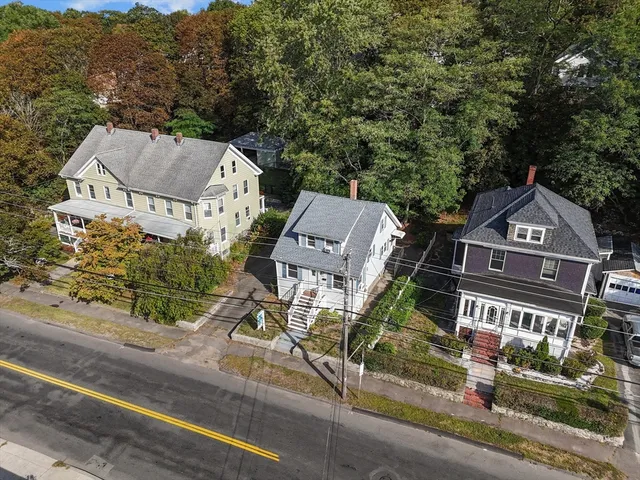 an aerial view of a house