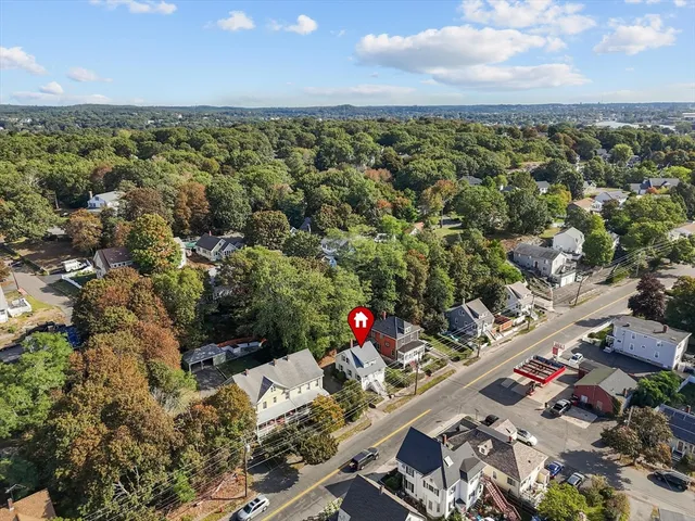 an aerial view of multiple house
