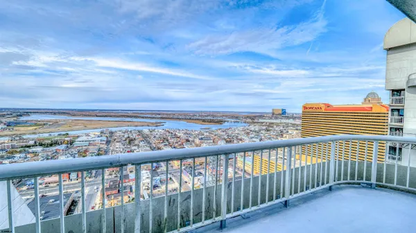 a view of city from a balcony