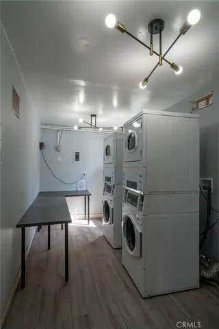 an aerial view of a house with a garden