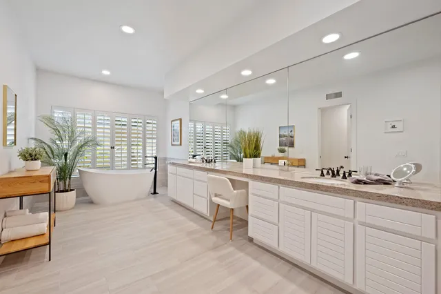 a view of a bathtub in a bathroom