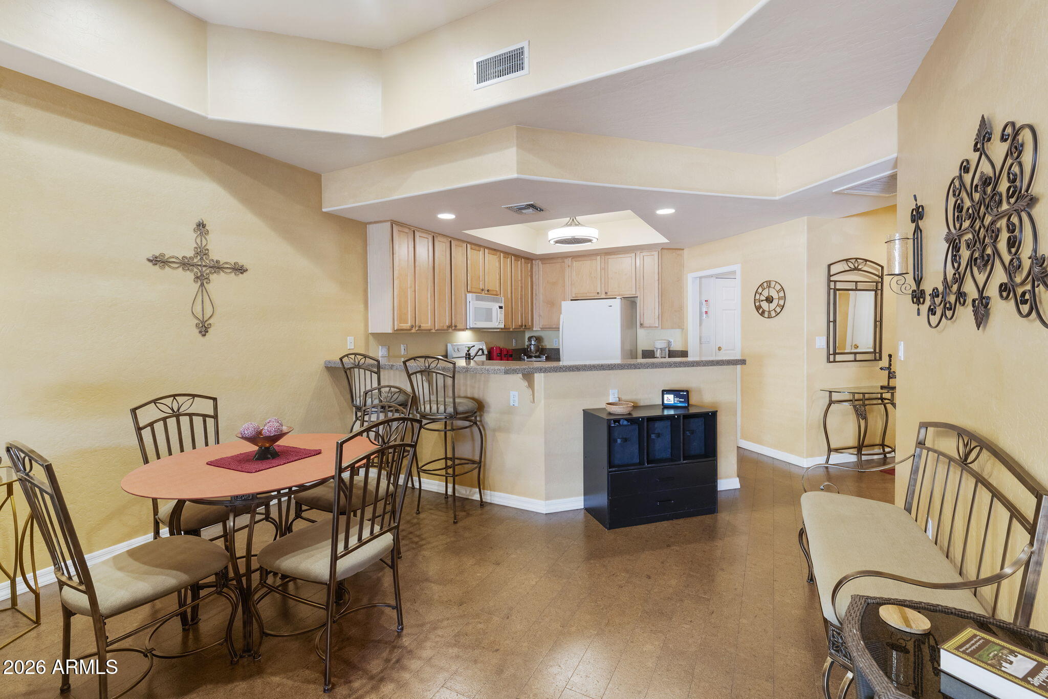 4202 East Broadway Road, Unit 80 Mesa, AZ 85206 - Photo 7 of 68 a living room with furniture and kitchen view