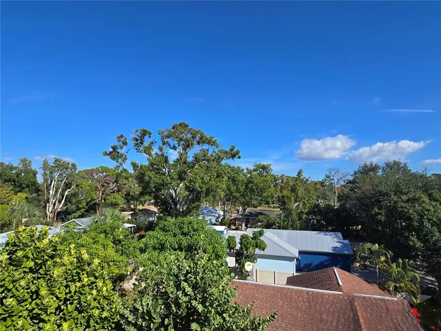 a view of a terrace with a garden