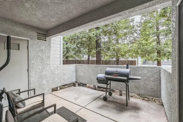 a outdoor space with a sitting space