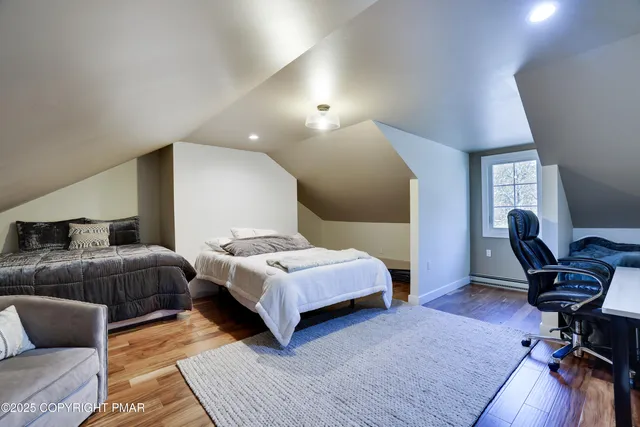 a view of a yard with a slide