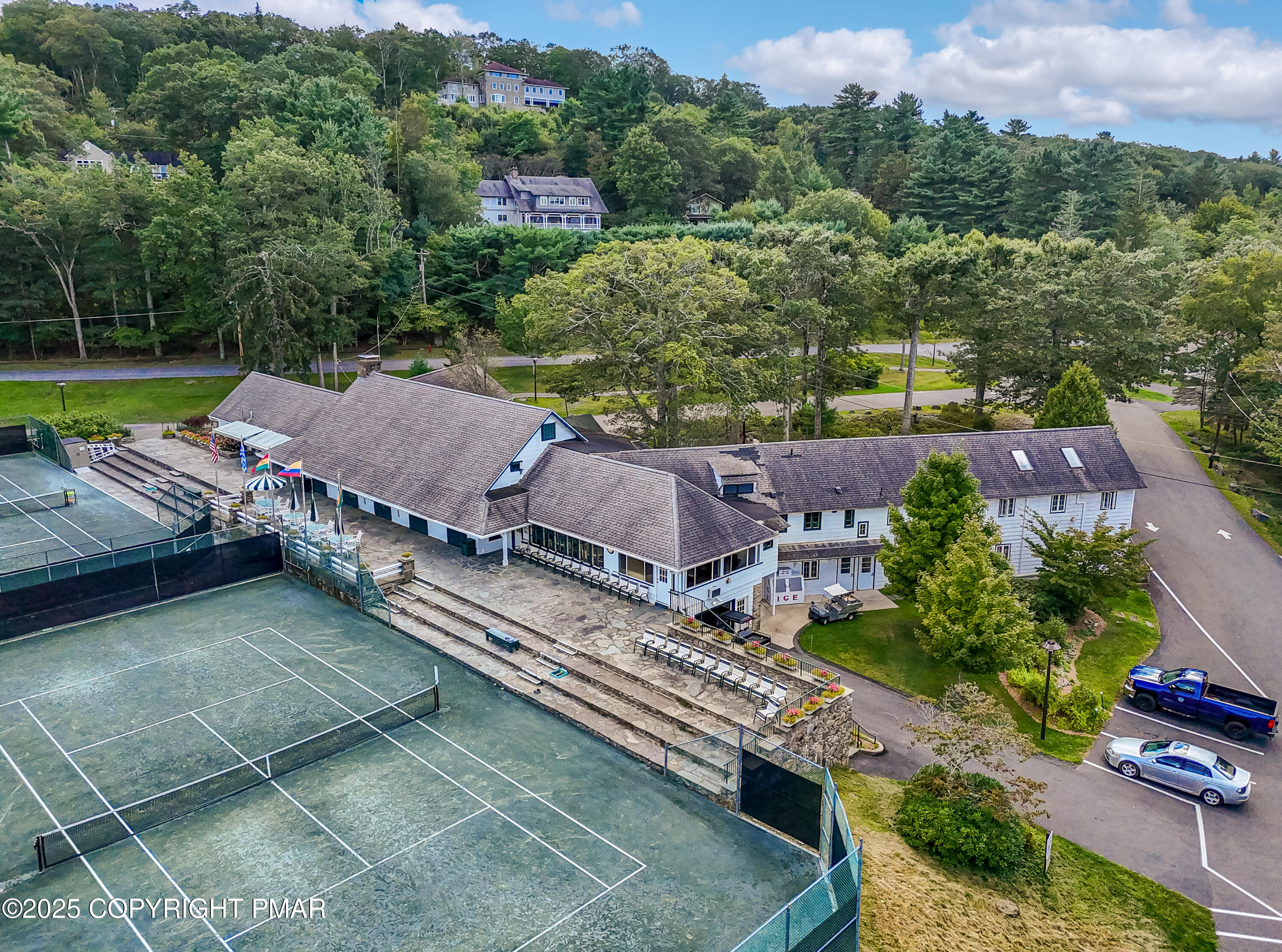 104 Haverhill Road Cresco, PA 18326 - Photo 69 of 86 an aerial view of a house with a garden and lake view