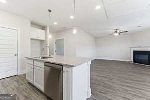 11149 Cornerstone Lane Hampton, GA 30228 - Photo 14 of 29 a kitchen with a sink a stove and cabinets