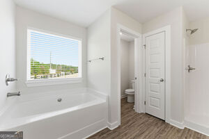 11149 Cornerstone Lane Hampton, GA 30228 - Photo 27 of 29 a bathroom with a bathtub shower and a toilet