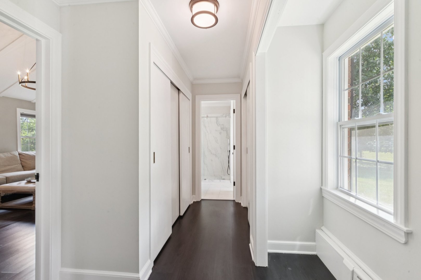 60 Ridge Road Barrington Hills, IL 60010 - Photo 33 of 70 a view of a hallway with a livingroom and a window