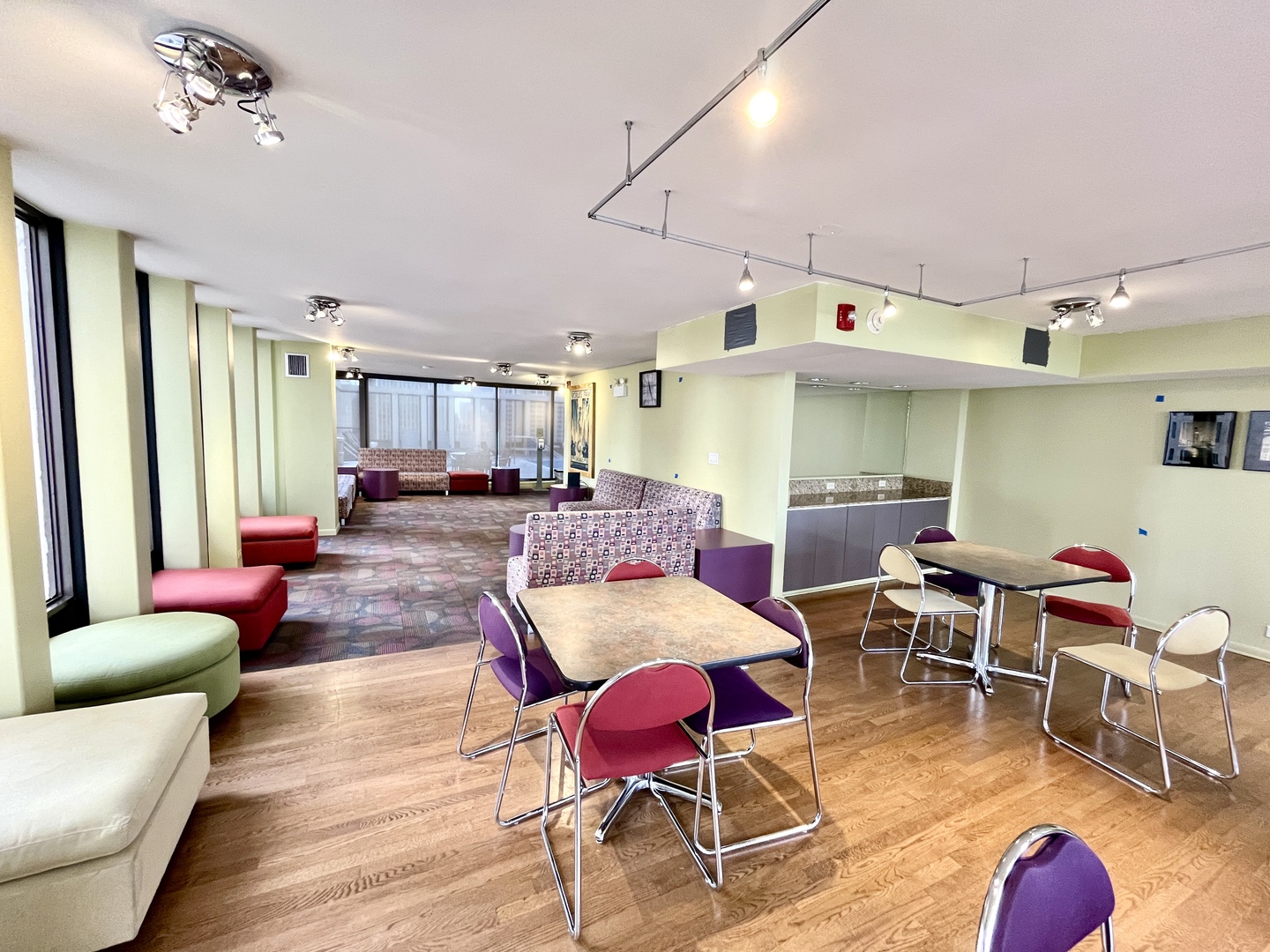 100 East Walton Place, Unit 14A Chicago, IL 60611 - Photo 16 of 19 a living room with furniture kitchen view and a wooden floor
