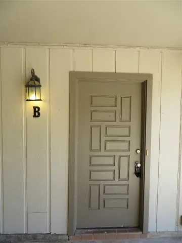 a view of front door of house