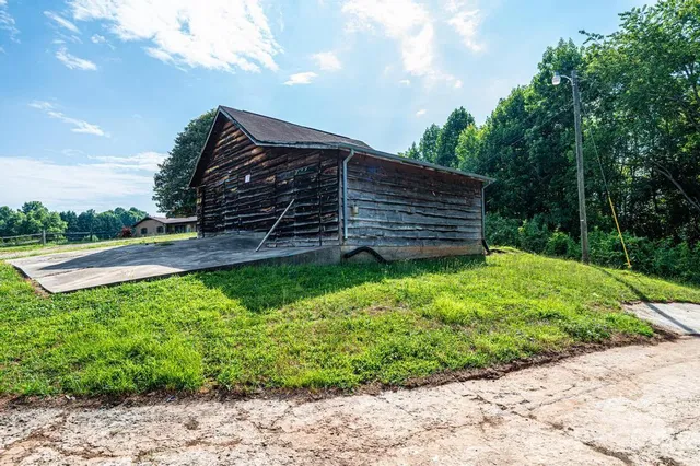 a view of a backyard with plants