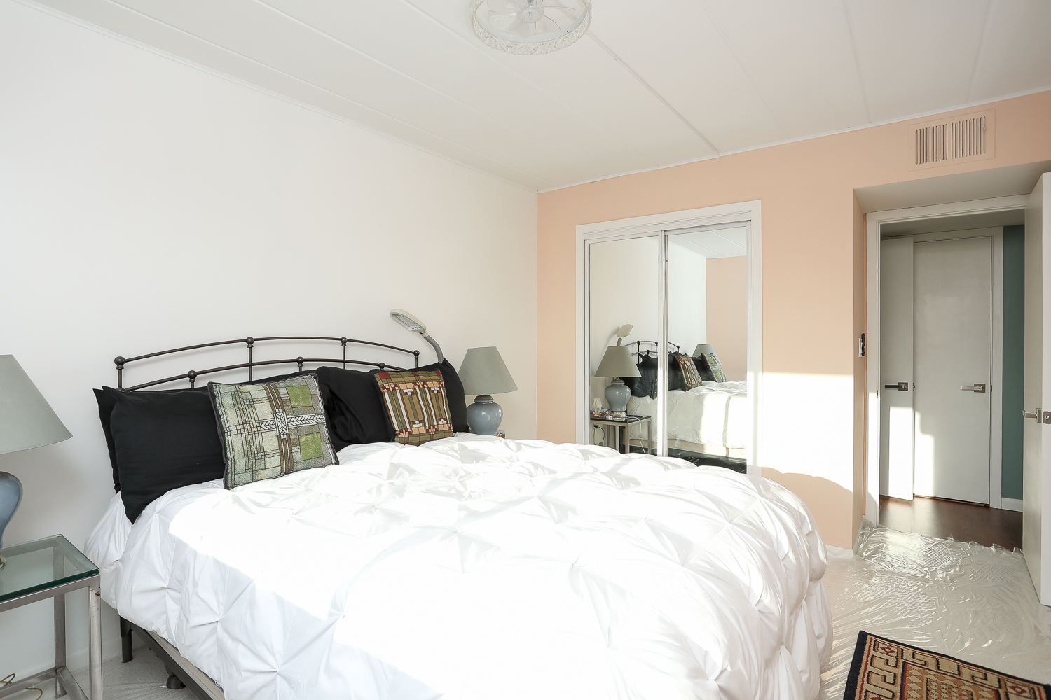 2900 Maple Avenue, Unit 19E Downers Grove, IL 60515 - Photo 18 of 32 a bedroom with a bed and a mirror