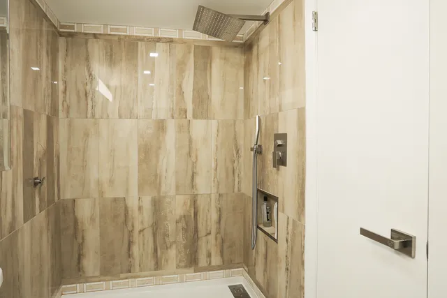 a bathroom with a shower