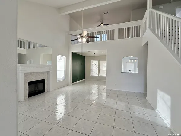 a view of livingroom with furniture and fireplace
