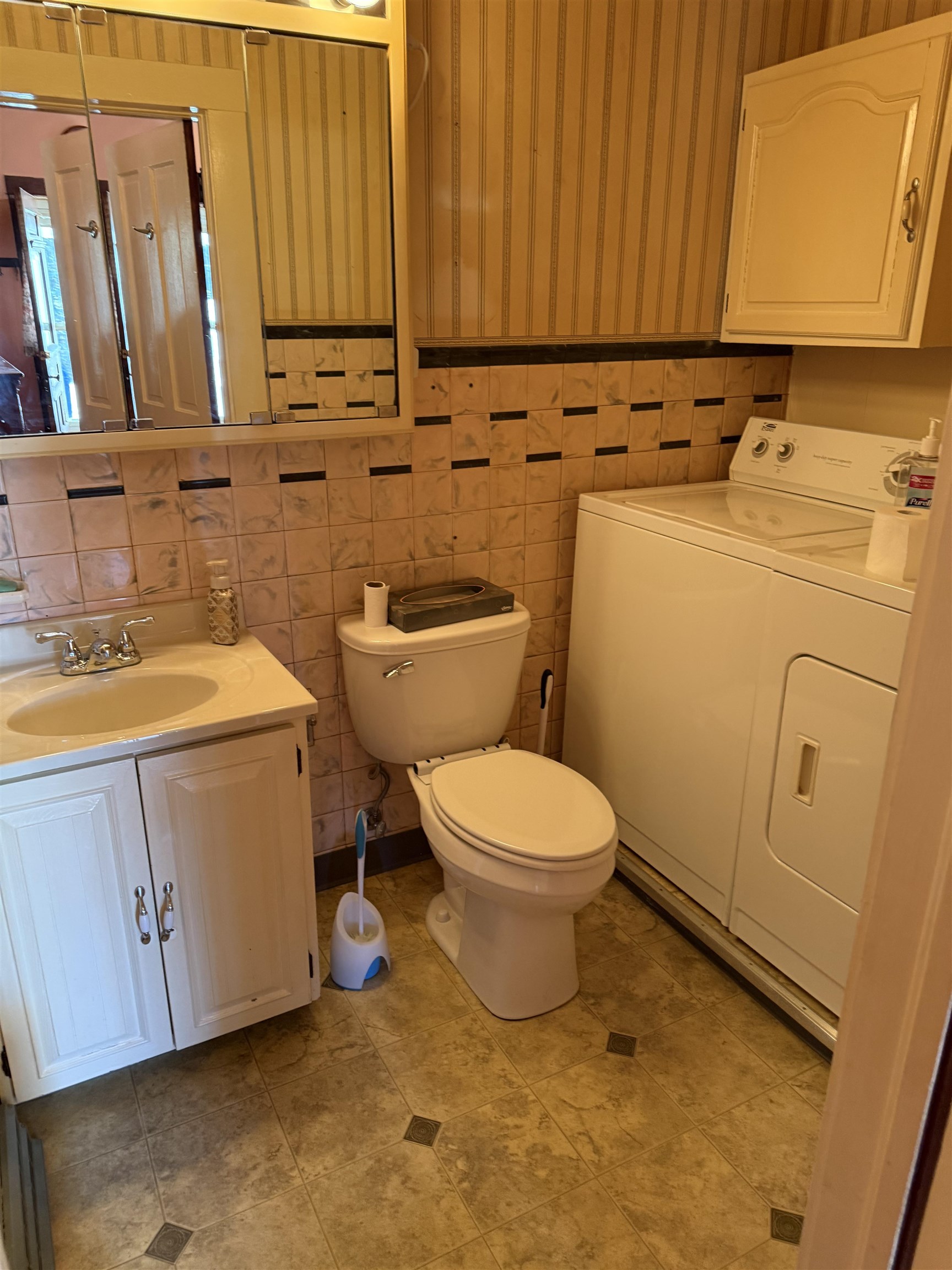 5940 East German Valley Road German Valley, IL 61039 - Photo 16 of 29 a bathroom with a sink a toilet and a mirror