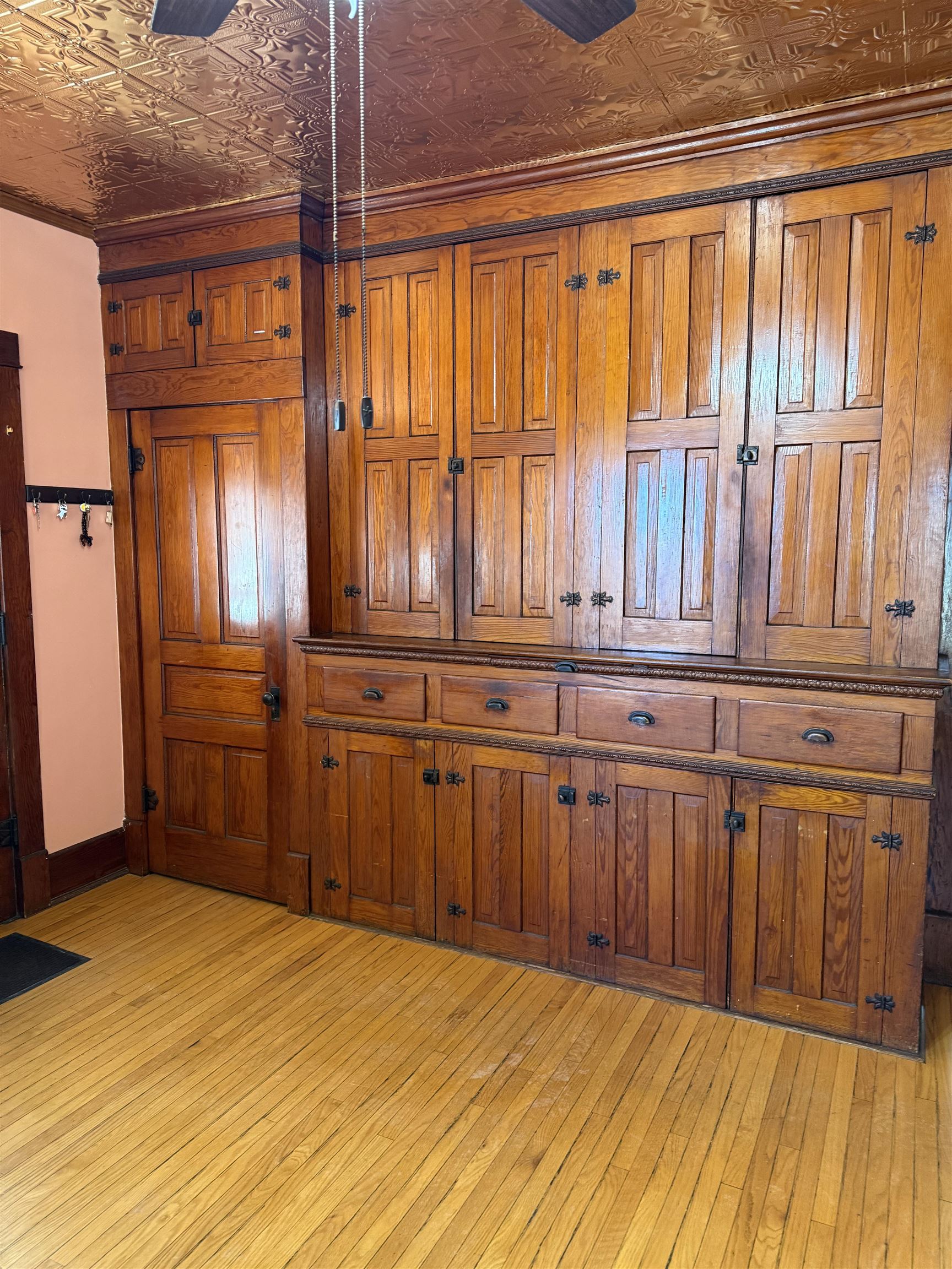 5940 East German Valley Road German Valley, IL 61039 - Photo 5 of 29 a view of a kitchen with wooden floor and windows