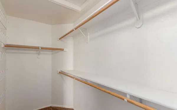 a view of small space with racks on the wall